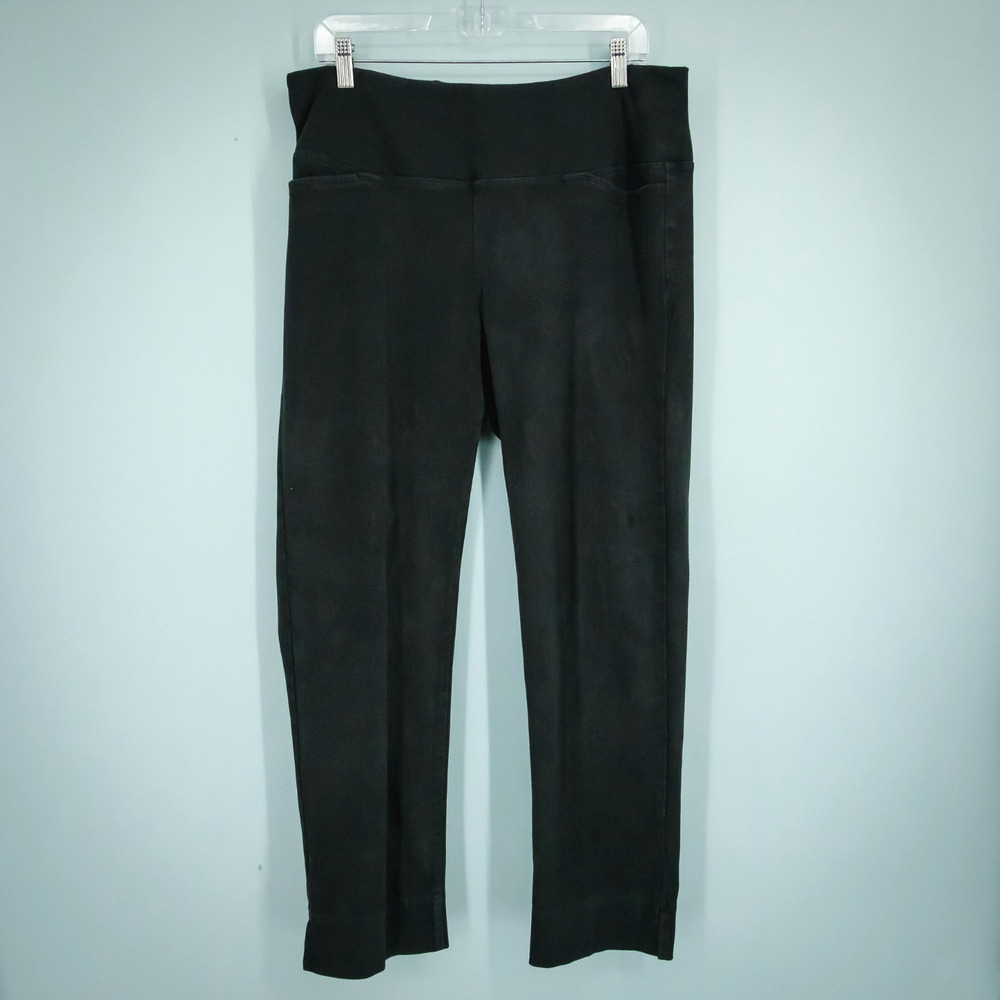 J. Jill Size Large L Black Wearever Pull On High Rise Straight Leg Cotton Pants